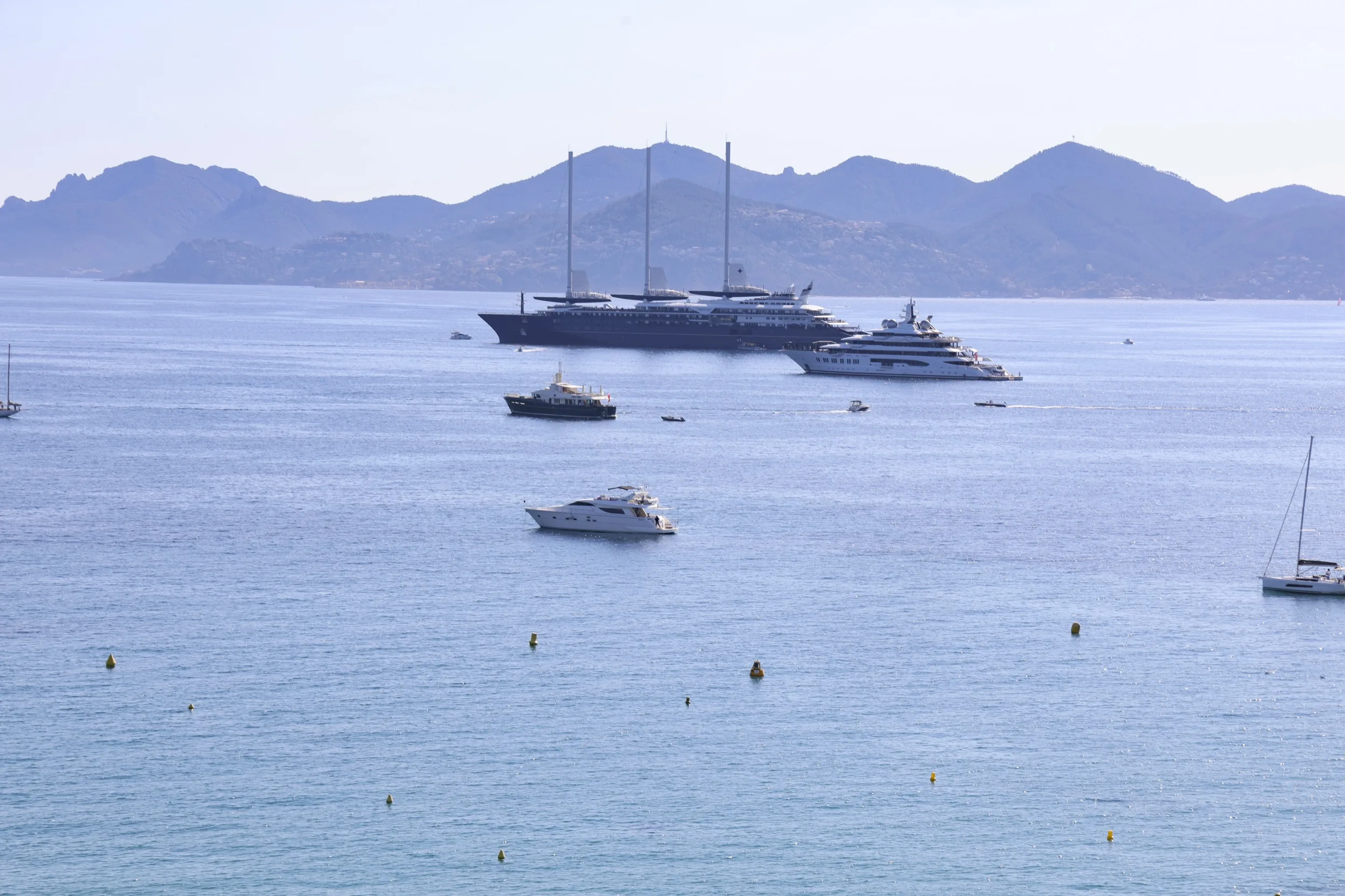 Superyachts in the bay — Cannes Film Festival 2026