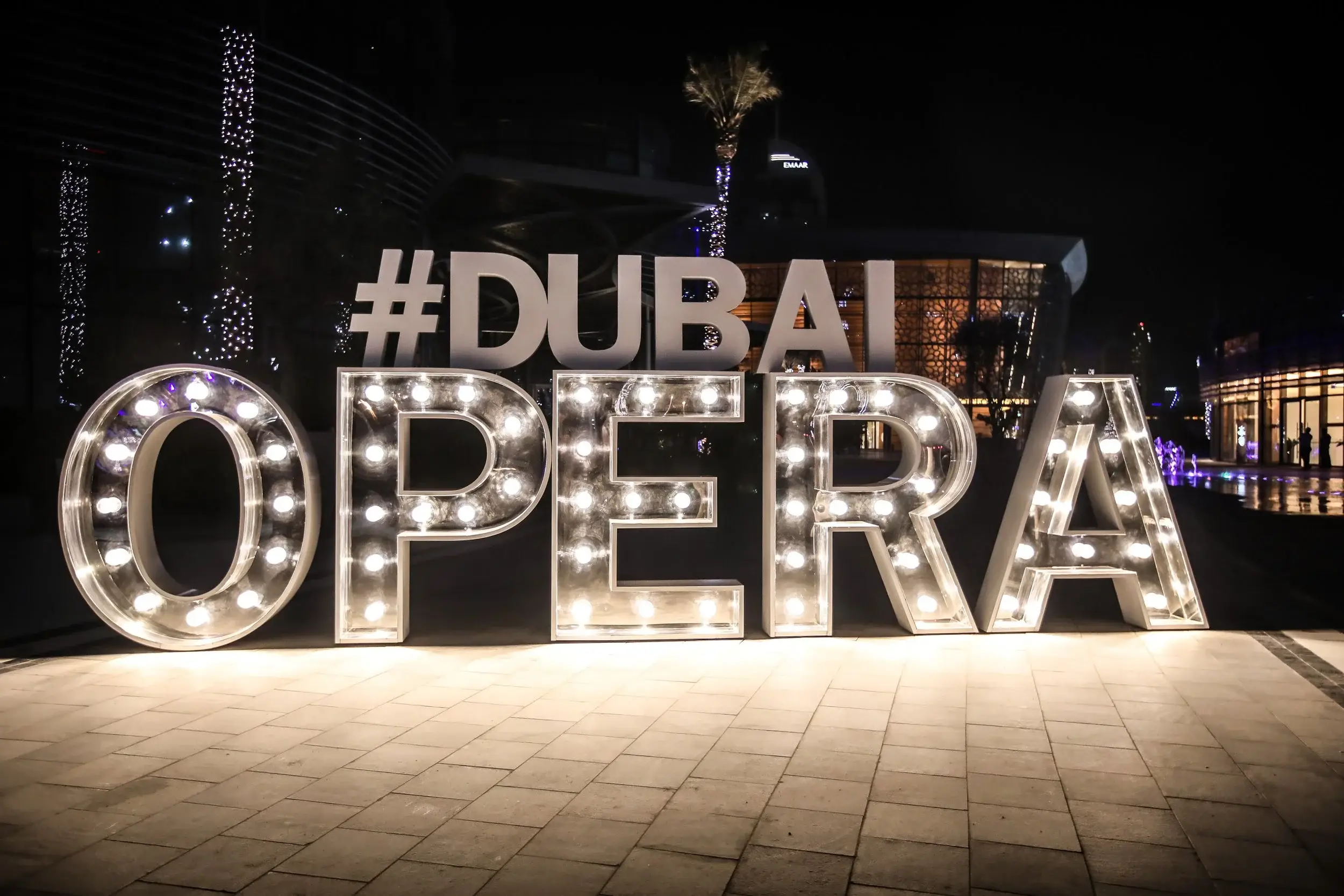 Dubai Opera signage — international venue photography