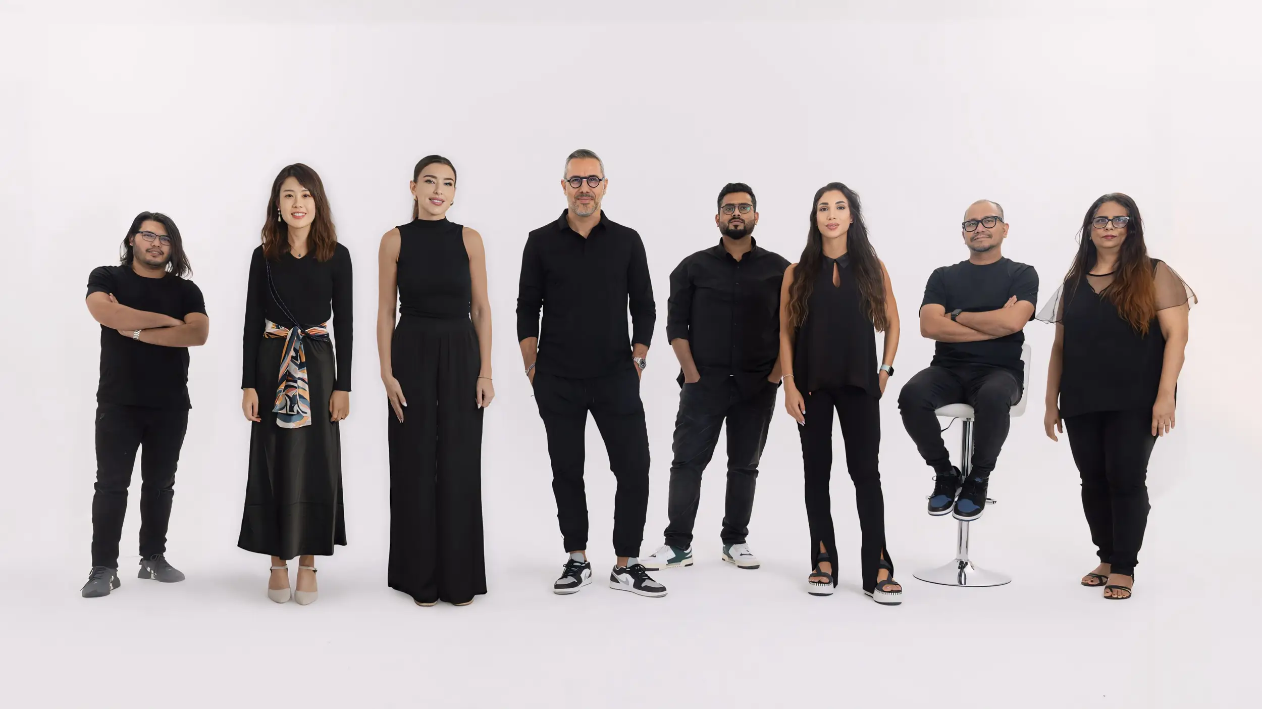 Creative team group portrait — studio photography